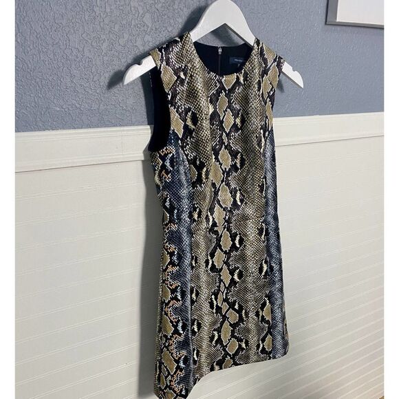 French Connection Snake print Sleeveless Shift Mini Dress Size 0 - Picture 6 of 9